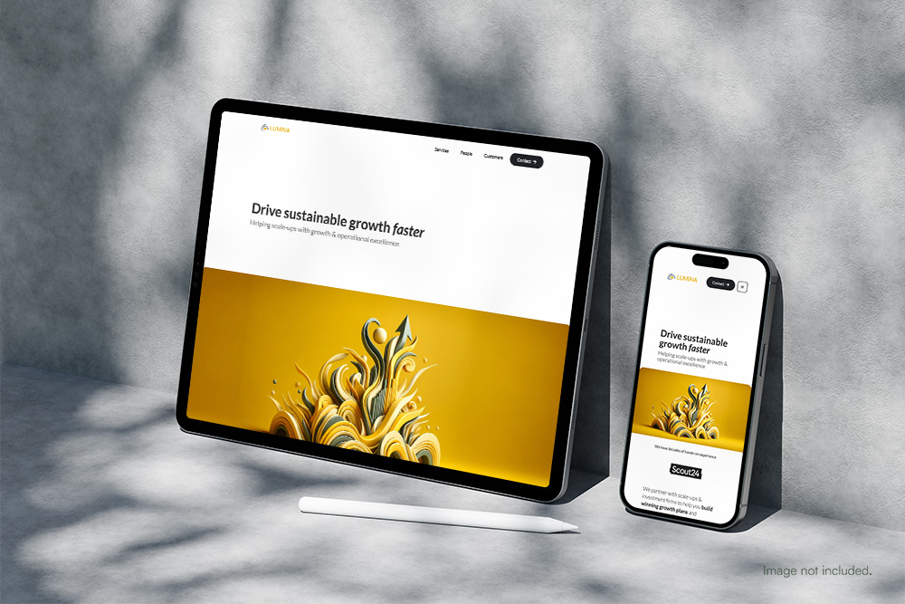Lumina website mockup photo